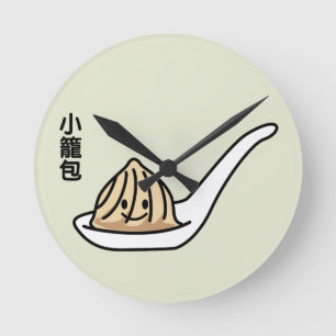 Horloge Ronde Petit pain chinois de Dim Sum de boulette de soupe