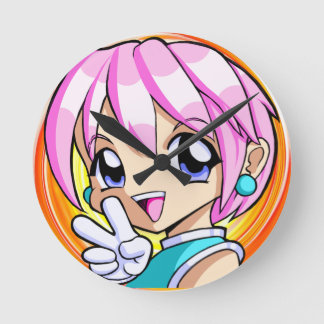 Horloge Ronde Petite fille Anime