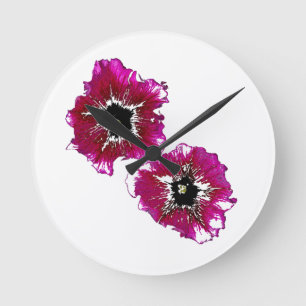 Horloge Ronde Petunias d'été