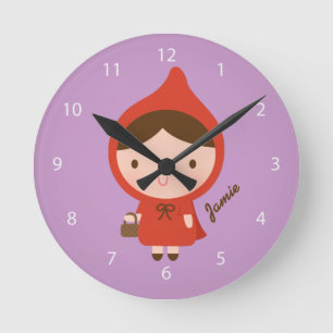 Horloge Ronde Peu de chambre à coucher rouge de filles de conte