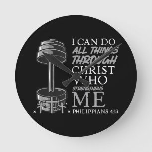 Horloge Ronde Peut Faire Tout Weightlifter Gym Bible chrétienne