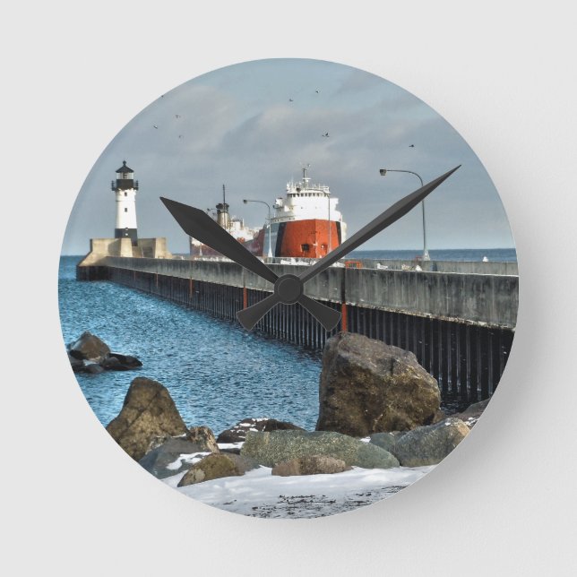 Horloge Ronde Phare et navire à Duluth Minnesota (Recto)