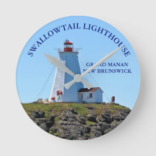 Horloge Ronde Phare Manan grand N.B. Clock de machaon