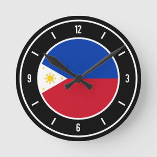 Horloge Ronde Philippines Flag Elegant