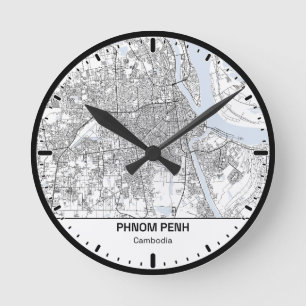 Horloge Ronde Phnom Penh Clock City Line Art