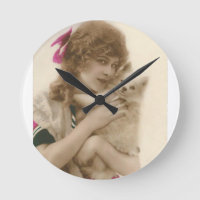 Photo antique Victorian Woman and Dog