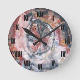Horloge Ronde Photo colorée en bois Petrified