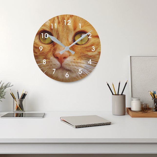 Horloge Ronde Photo Custom Cat Dog Pet Family Personalized (Créateur téléchargé)