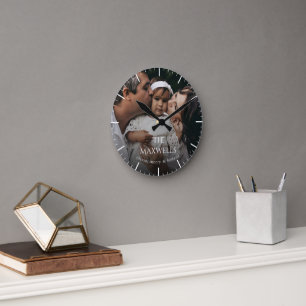 Horloge Ronde Photo de bébé de famille personnalisée moderne