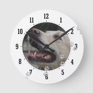 Horloge Ronde Photo Dog | Gray