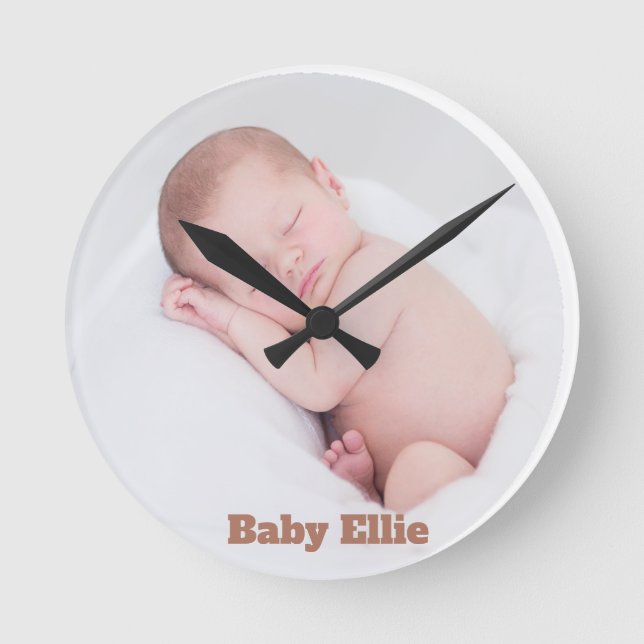 Horloge Ronde Photo personnalisée Baby Ellie (Recto)