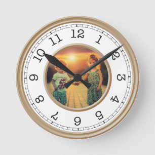 Horloge Ronde Photo personnalisée minimaliste moderne
