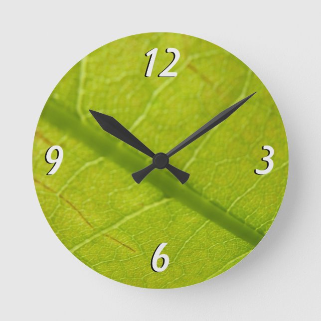 Horloge Ronde Photographie de la nature botanique de la feuille  (Recto)