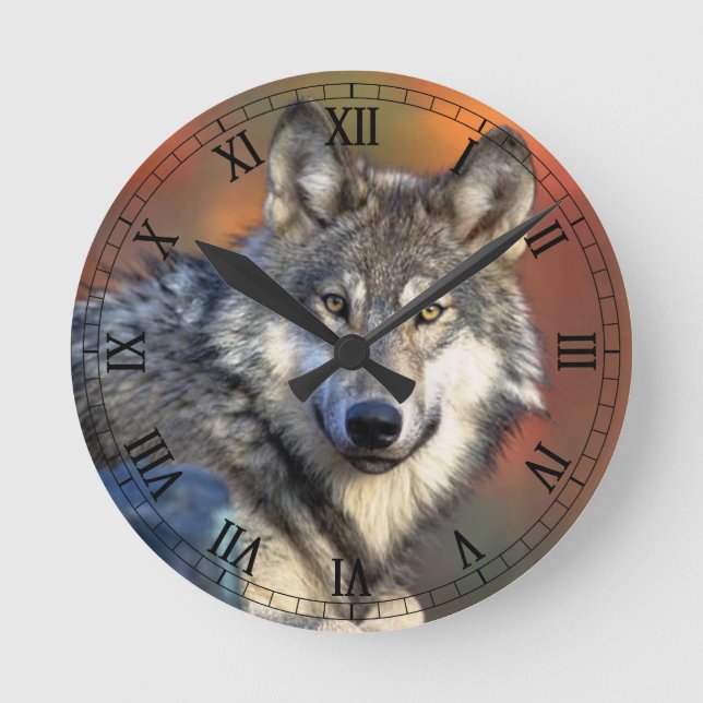 Horloge Ronde Photographie de loup (Recto)