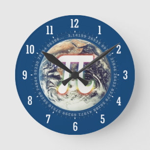 Horloge Ronde Pi Number on Earth Wall Clock