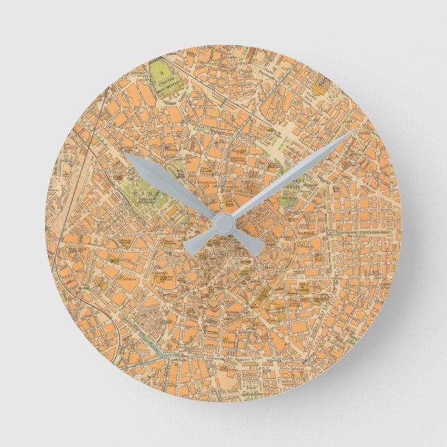 Horloge Ronde Pianta di Milano - Carte de Milan, Italie (Recto)