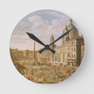 Horloge Ronde Piazza Navona, Rome, en direction sud du Palazzo