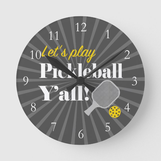 Horloge Ronde Pickleball Clock Let's Play Funny Gift for Player (Recto)