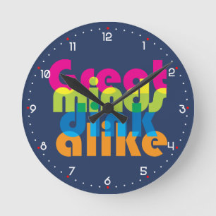 Horloge Ronde Pickleball Les grands esprits se ressemblent