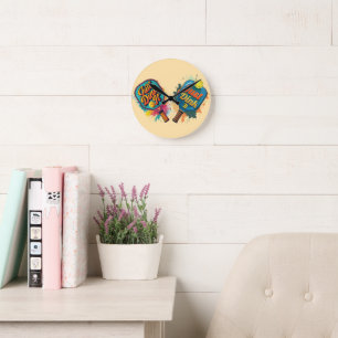 Horloge Ronde Pickleball Paddle - Design sportif et amusant