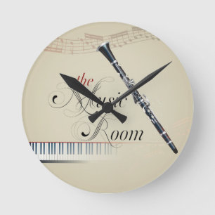 Horloge Ronde Pièce de musique de clarinette