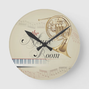 Horloge Ronde Pièce de musique de cor de harmonie