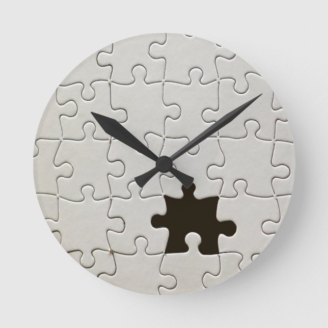 Horloge Ronde Pièce de puzzle blanche manquante (Recto)