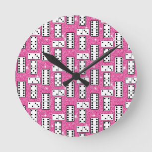 Horloge Ronde Pièces de Domino Jeu de Société Plateau de Dominos
