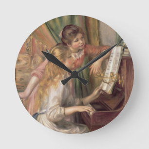 Horloge Ronde Pierre A Renoir Jeunes filles au piano