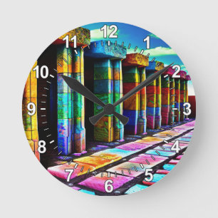 Horloge Ronde Pierres psychédéliques