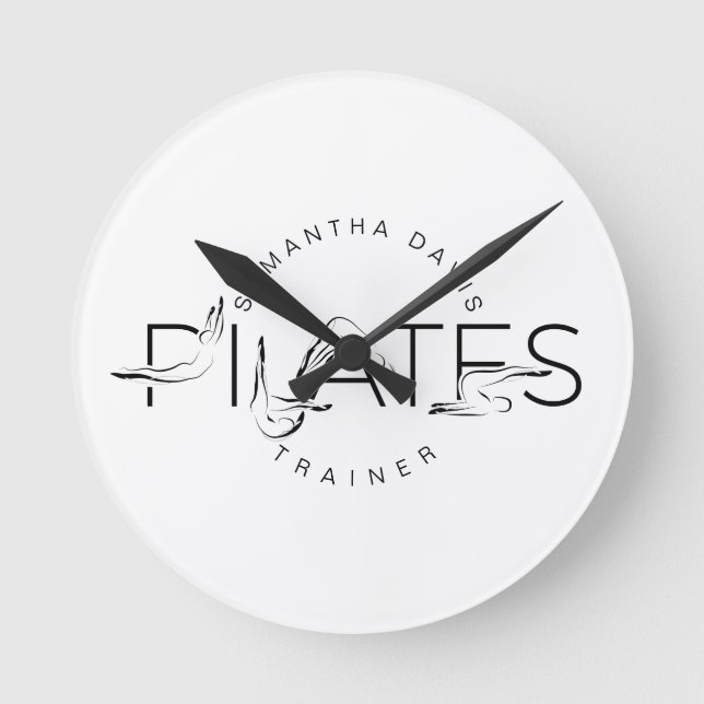 Horloge Ronde Pilates Instructeur Pilates mot Metal Print (Recto)