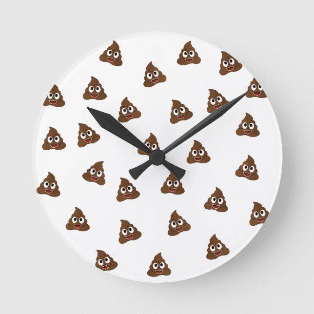 Horloge Ronde Pile de Poo emoji souriants poops (Recto)
