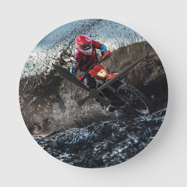 Horloge Ronde Pilote de vélo droit jetez l'oreiller (Recto)