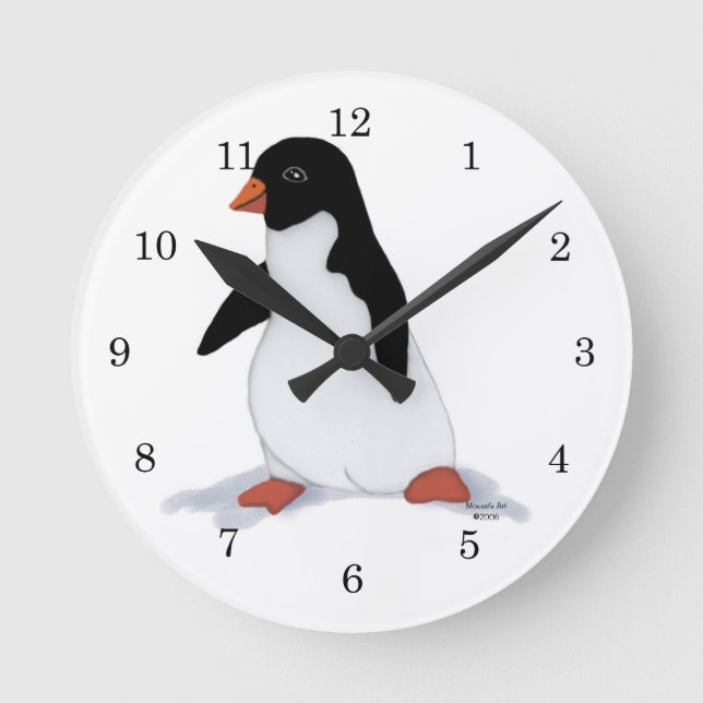 Horloge Ronde Pingouin Clock (Recto)