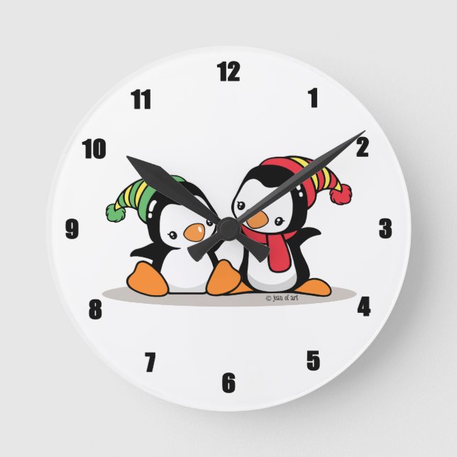 Horloge Ronde Pingouins (Recto)