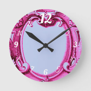 Horloge Ronde Pink and Blue Wall Clock