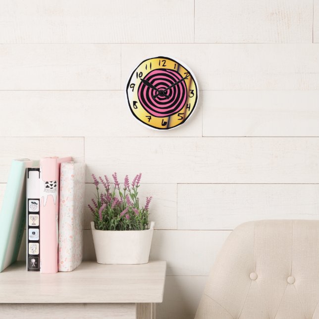 Horloge Ronde Pink Spiral Wonderland Clock (Salle de lecture)