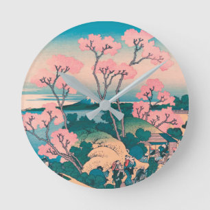 Horloge Ronde Pique-nique de printemps sous les fleurs de cerisi