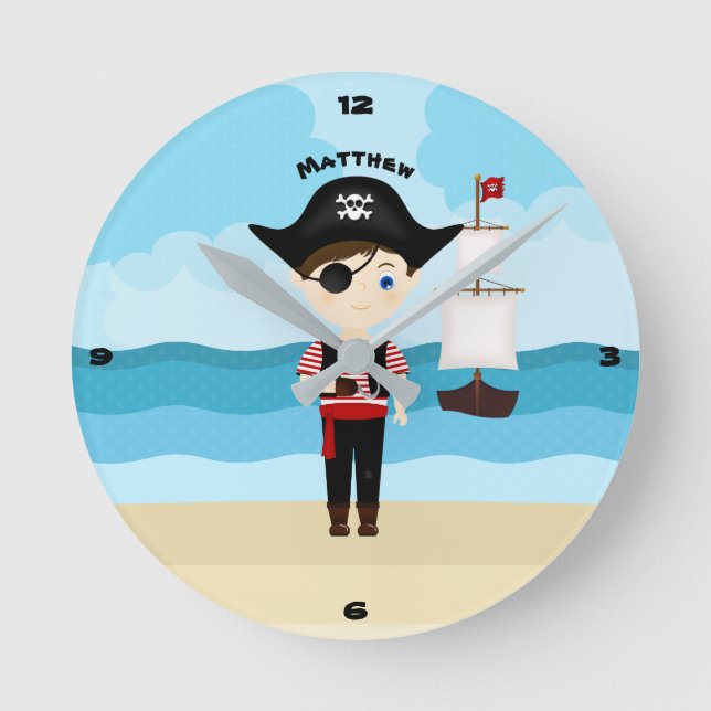 Horloge Ronde Pirate Boy (Recto)
