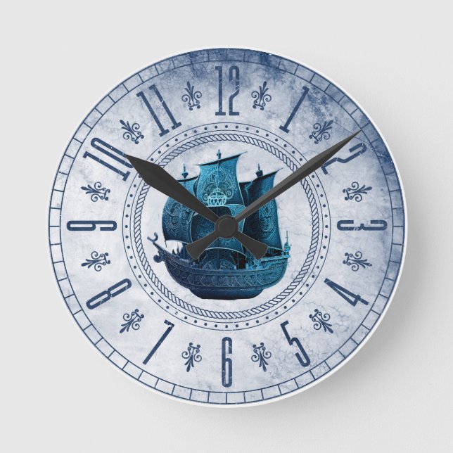 Horloge Ronde pirates conception de l'horloge murale de navire H (Recto)