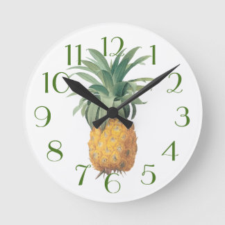 Horloge Ronde PixDezines couleur/police de l'ananas/DO-IT-YOURSE