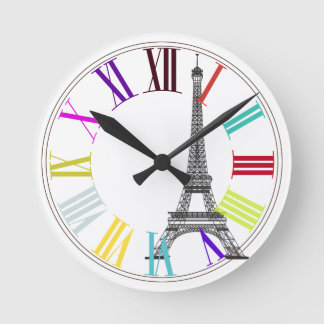 Horloge Ronde PixDezines paris, couleur eiffel/DO-IT-YOURSELF ar