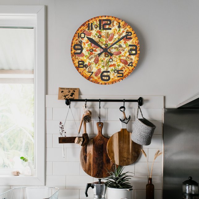 Horloge Ronde Pizza coupée (Créateur téléchargé)