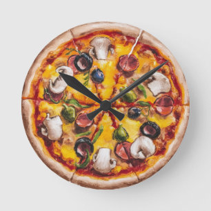 Horloge Ronde Pizza de forme ronde