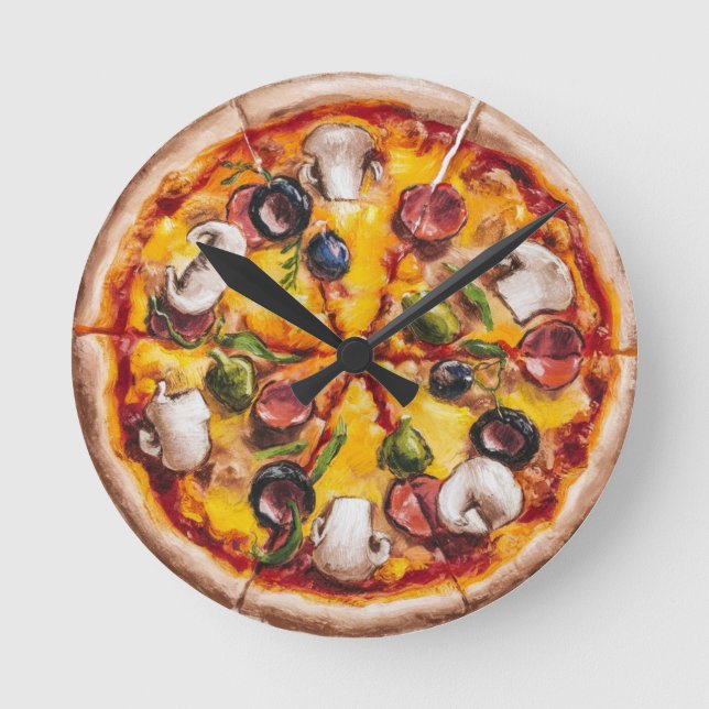 Horloge Ronde Pizza de forme ronde (Recto)