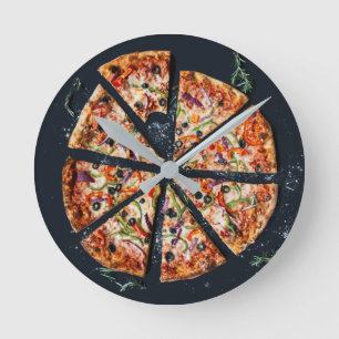 Horloge Ronde Pizza Pie Wall