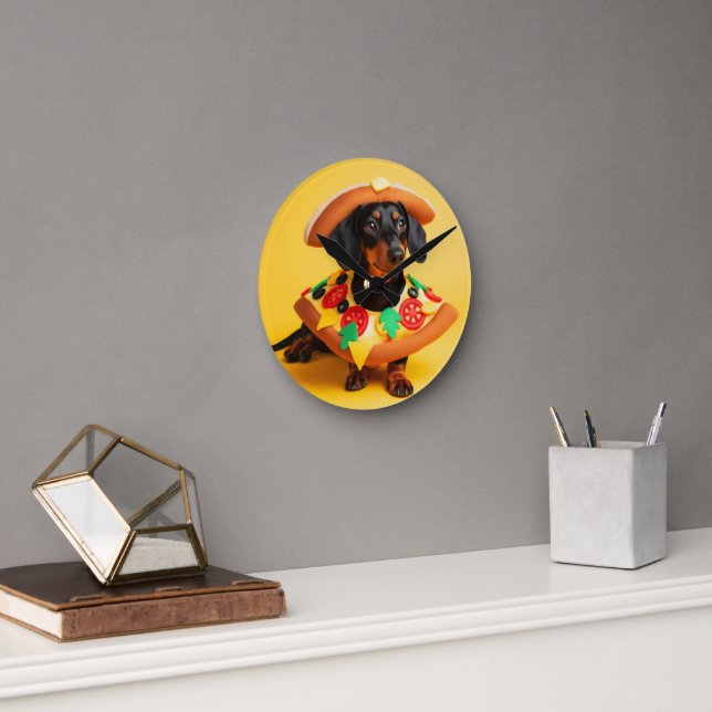 Horloge Ronde Pizza Puppy (Bureau)