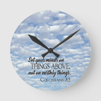 Horloge Ronde Placez votre esprit sur les choses au-dessus