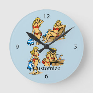 Horloge Ronde Plage de Bikini Time Thunder_Cove