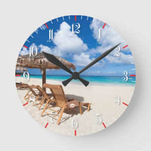 Horloge Ronde Plage tropicale